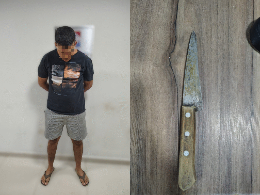 Homem é Detido Por Ameaçar Vizinho com Faca, em Parauapebas.