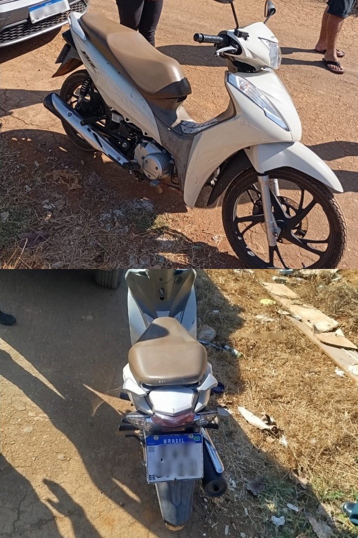 Motocicleta roubada é recuperada pela Polícia Militar em Parauapebas, no bairro Jardim América