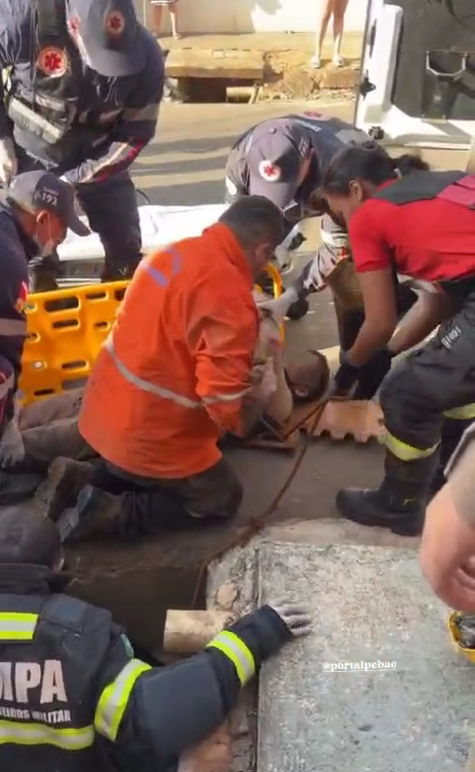 Equipe de resgate salva homem de rede de esgoto em Parauapebas, mas ele morre no hospital
