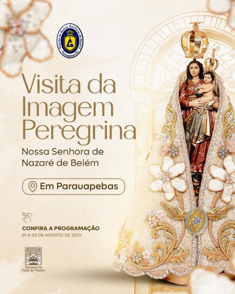 Parauapebas recebe a imagem peregrina de Nossa Senhora de Nazaré com procissões até domingo