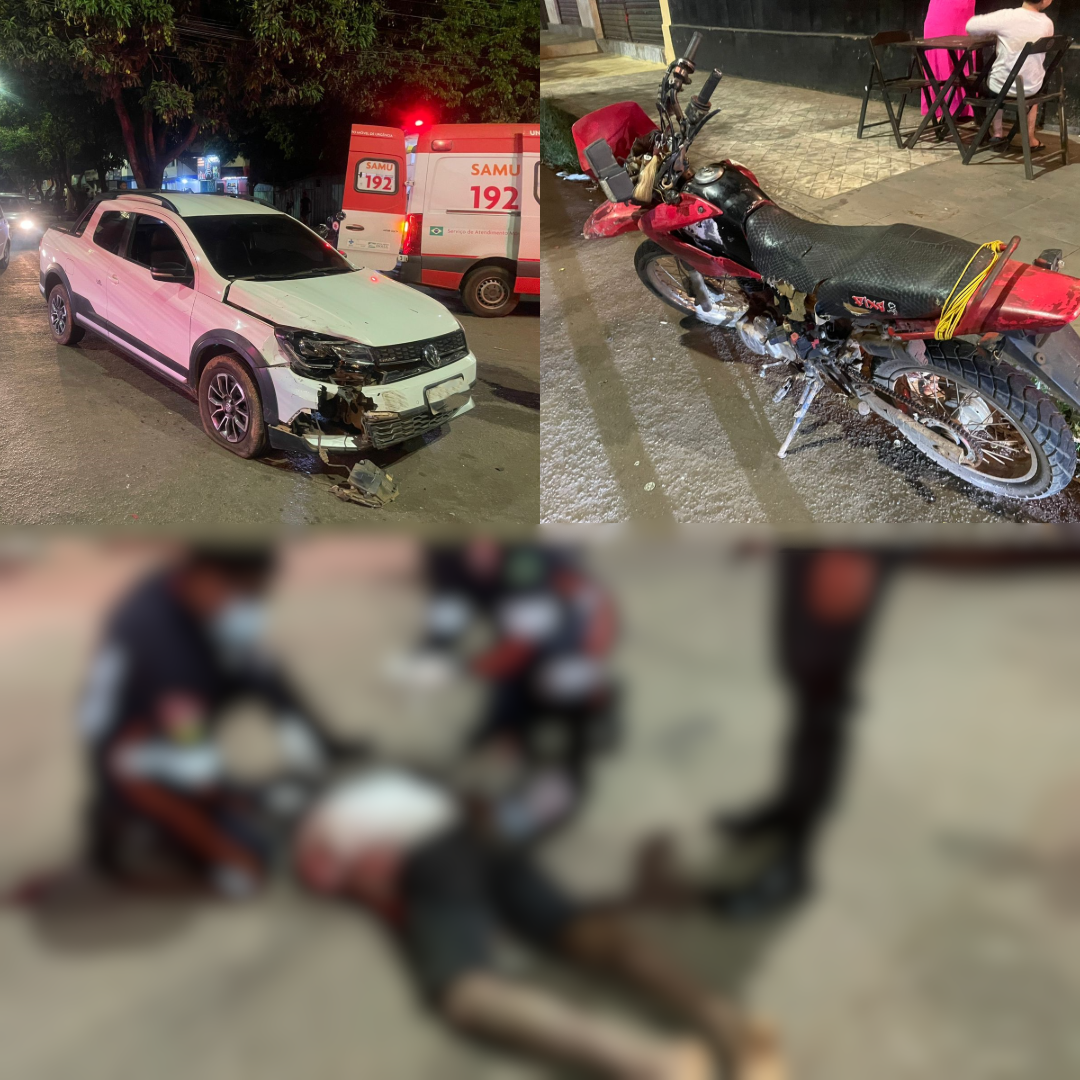 Homem fica em estado gravíssimo após colisão no bairro Guanabara, Parauapebas