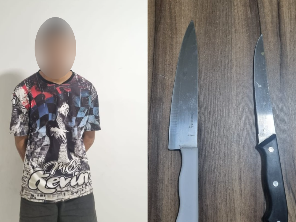 Homem ameaça companheira com facas e acaba preso por violência doméstica em Parauapebas