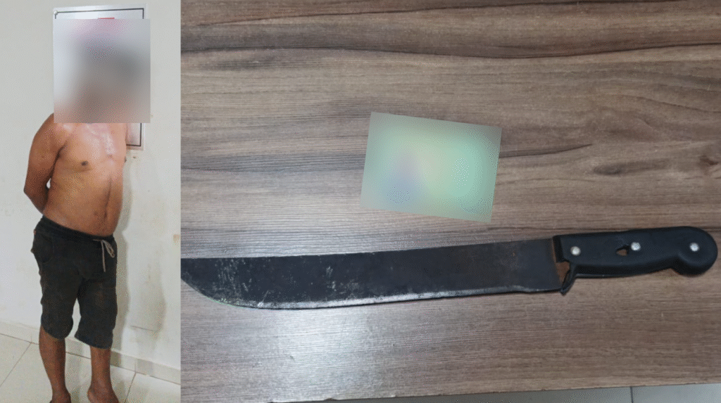 Polícia prende homem por ameaçar mulher com facão em Parauapebas