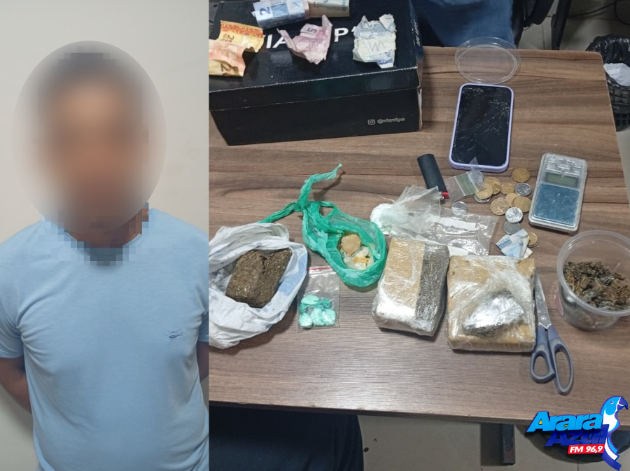 Polícia detém suspeito de tráfico de drogas próximo a Shopping, em Parauapebas