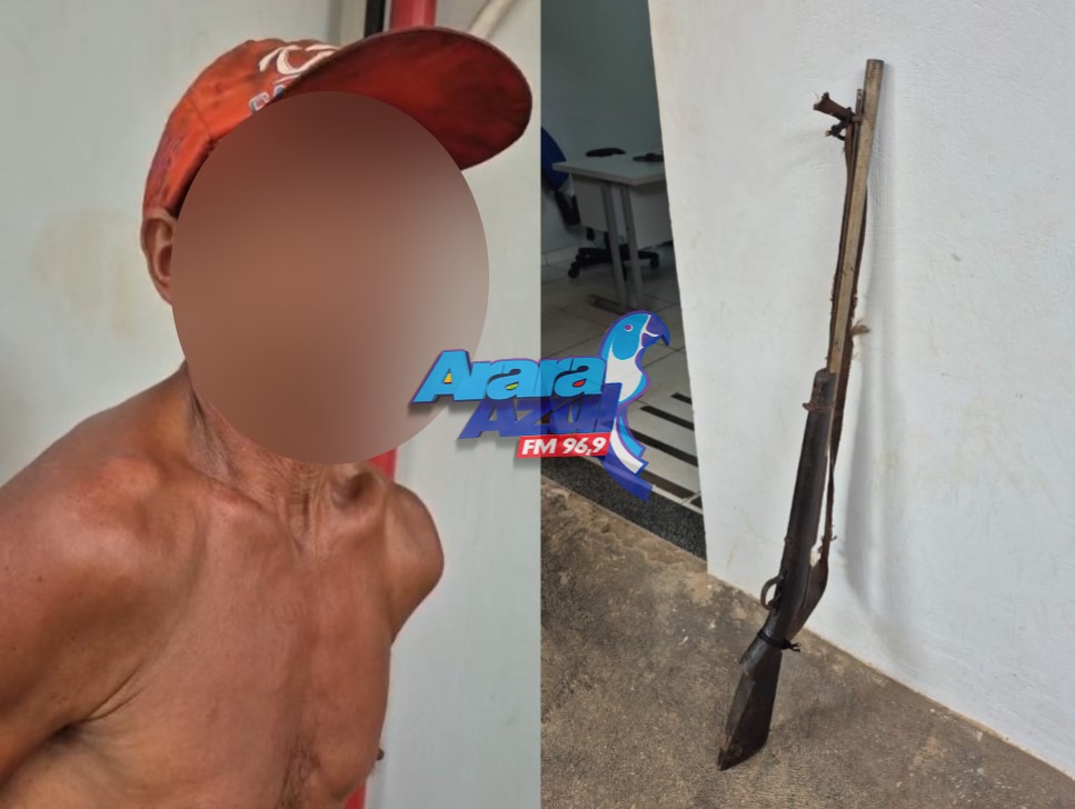 Homem é detido por importunação e ameaça após mais de um ano de perseguição; espingarda é apreendida