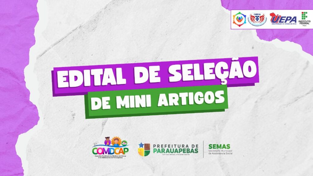 COMDCAP lança edital para seleção de miniartigos sobre adoção em Parauapebas