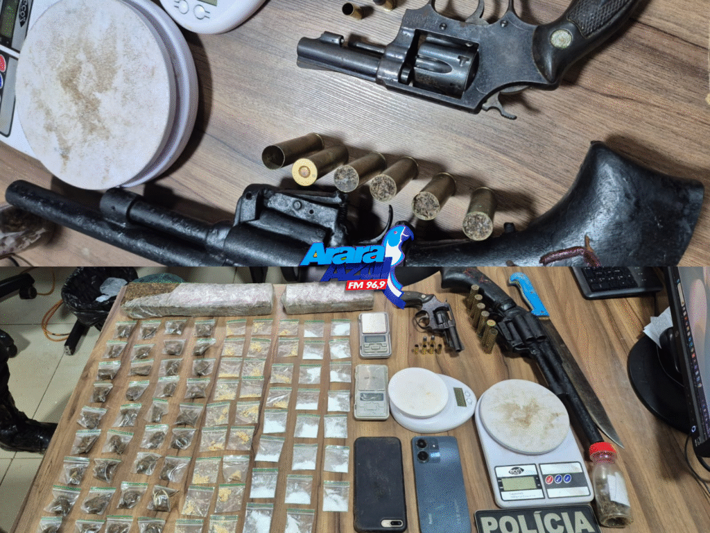 Polícia Militar apreende arsenal e entorpecentes em local de área de mata em Parauapebas