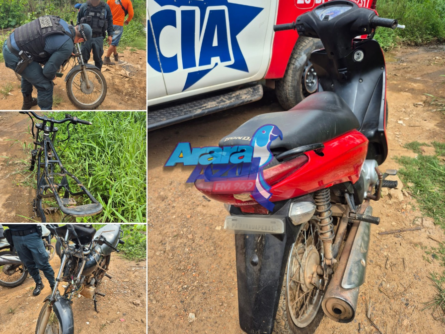 Motocicleta furtada é localizada pela Polícia Militar após denúncia; veículo estava abandonado nas proximidades do rio Parauapebas
