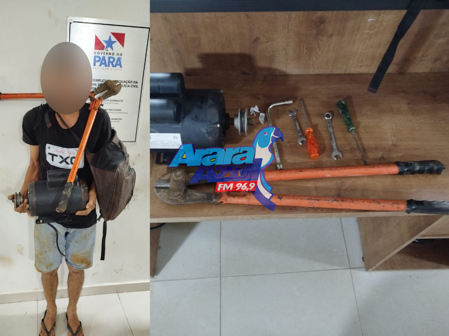 Polícia Militar prende acusado de furto de motor no bairro Nova Carajás, em Parauapebas